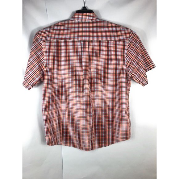 Arrow Men's XL Short Sleeve Button Up Multicolor Check Cotton Blend Shirt A25 - Picture 5 of 5